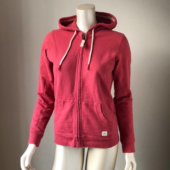 L.L. Bean Spring Summer Zip Hoodie Light Red - XS - Picture 1 of 7